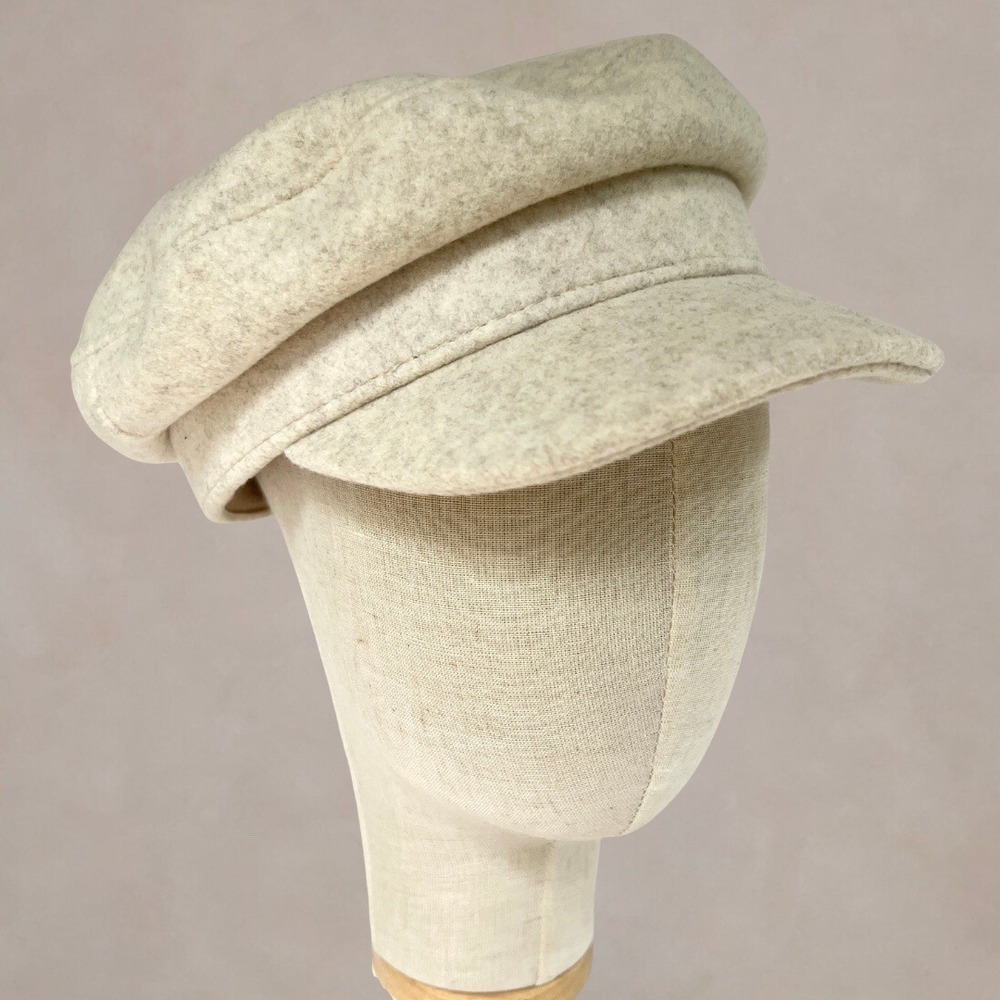 Womens Wool Blend Newsboy Cap Oatmeal Heather Baker Boy Hat Satin Lined
